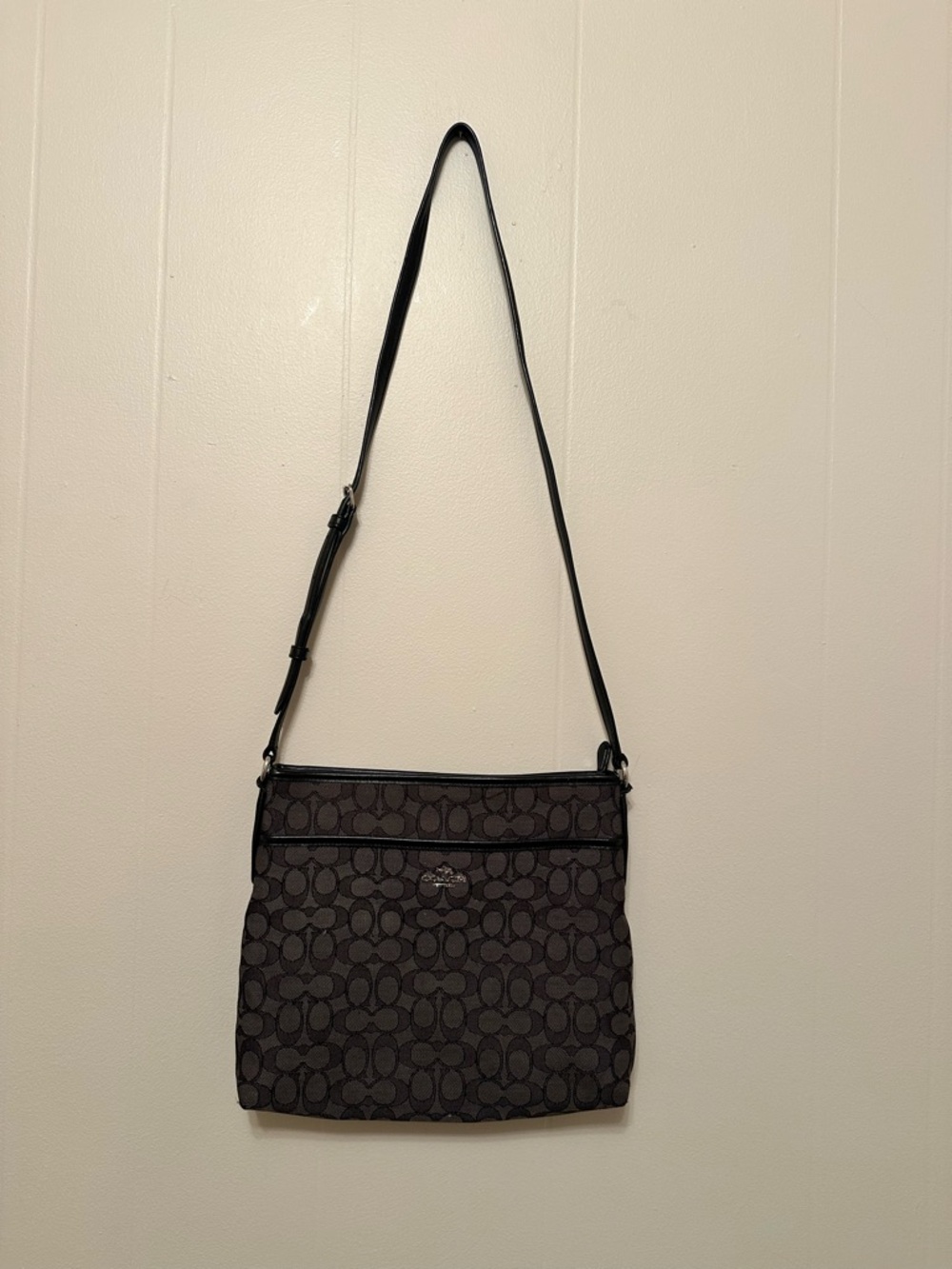 Coach Signature File Crossbody Bag - Black Smoke / Black Canvas F29210 - Picture 2 of 5